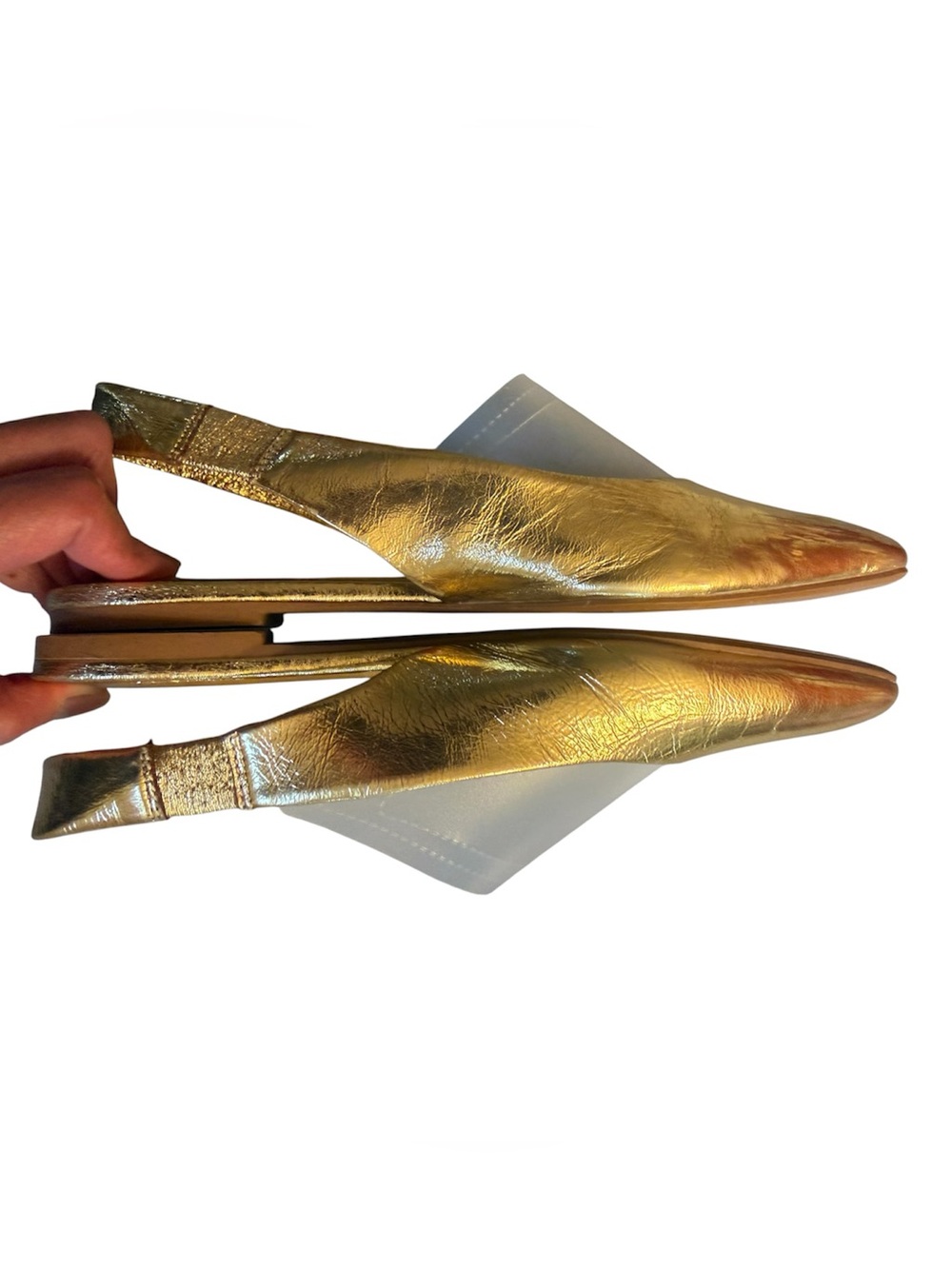 **Zara Gold Metallic Slingback Ballet Flats - EU 39 / US 8** - Picture 6 of 14